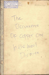 The Occurance of Copper Ore in The Bwool Distriet