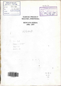 Haruku project Maluku, Indonesia rencana kerja 1996-1997