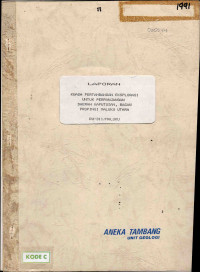 Laporan kuasa pertambangan eksplorasi untuk perpanjangan Daerah Kaputusan, Bacan Propinsi Maluku Utara DU-311/Maluku