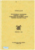 Usulan penyelidikan geoteknik daerah P. Pakal Kabupaten Halmahera Timur Propinsi Maluku Utara: Semester I 2006