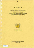 Usulan penyelidikan geoteknik daerah P. Pakal Kabupaten Halmahera Timur Propinsi Maluku Utara: Semester II 2006