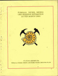 Pomalaa nickel mining ore reserve estimation as per March 2000