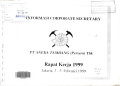 Informasi corporate secretary: rapat kerja 1999 (Jakarta, 3 - 5 Februari) 1999