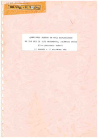 Quarterly report on gold exploration DU 353 (EX DU 317) Motomboto, Sulawesi Utara 13th quarterly report 12 August - 11 November 1991