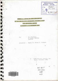 Quarterly report on gold exploration DU 353 (EX DU 317) Motomboto, Sulawesi Utara 17th quarterly report 12 August - 11 November 1992