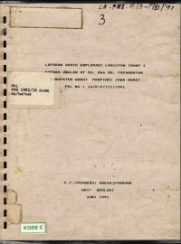 Laporan akhir eksplorasi lanjutan tahap I daerah usulan KP DU. 866. Papandayan Kabupaten Garut provinsi Jawa Barat PKL No: 16/D-P/III/1991