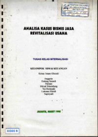Analisa kasus bisnis jasa revitalisasi usaha: tugas kelas internalisasi kelompok sdm & keuangan