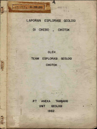 Laporan eksplorasi  geologi di Cikebo, Cikotok