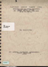 Laporan akhir tahun 1991 eksplorasi emas dan mineral pengikutnya daerah Cibugis - Cisarua Kec. Cigudeg, Kab. Bogor, Jawa Barat KP.DU. 871dan 879: PKL. 08/D-P/I/1991