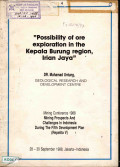 Possibility of ore exploration in the Kepala Burung region, Irian Jaya