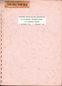 Quarterly report on gold exploration DU 318 Marisa, Sulawesi Utara 6th quarterly report 12 November 1989-11 February 1990