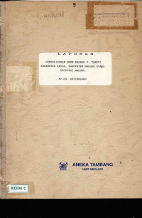 Laporan Penyelidikan Umum Daerah P. Taneti Kecamatan Kayoa, Kabupaten Maluku Utara Propinsi Maluku KP.DU 403/Maluku