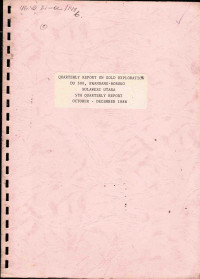 Quarterly Report on Gold Exploration DU 300, Kwandang-Boroko, Sulawesi Utara: 5th Quaterly Report October - December 1988