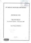 Indeburg COW quarterly report for period 1 October - 31 December 2000: kode wilayah 99PK0014
