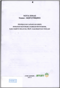 Nota Dinas Nomor: 263/EV/7454/2011 Peninjauan Lapangan (SKIP) Endapan Batubara Daerah Buntokdsk, Kab. Barito Selatan, Prov. Kalimantan Tengah
