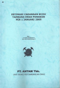 Estimasi cadangan bijih tambang emas Pongkor per 1 Januari 2005