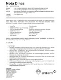 Nota dinas No. 041/702/UG/2021 perubahan penunjukan tim eksplorasi nikel dan mineral pengikutnya daerah Pomalaa Sulawesi Tenggara tahun 2021